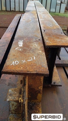 VIGAS AÇO CARBONO USADAS, SENDO COMPRIMENTO APROXIMADO 6 METROS (APROX. 5400 KGS) (PREÇO P/KG)