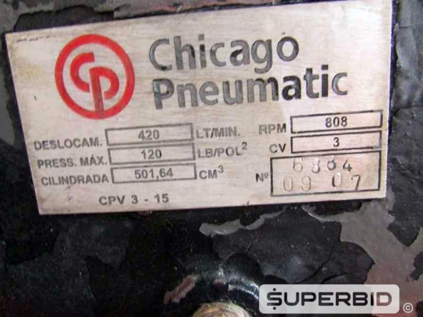 COMPRESSOR ELÉTRICO CHICAGO PNEUMATIC 15 PCM, ANO: 2007, SÉRIE: 8805. (Ref.: JCQ)