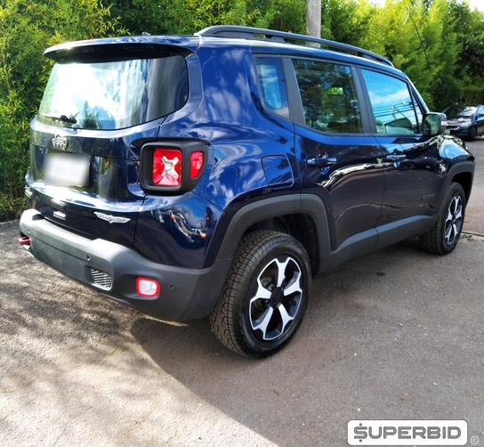 Jeep Renegade Trailhawk 2.0 Turbo 4X4, 2018/2019, Jazz Blue metálica, 580 KM, Diesel, Teto solar elétrico panorâmico, Kit Multimídia "7" completo, Bancos em Couro, IPVA 2021 pago, Veículo com garantia de fábrica, Laudo cautelar aprovado.