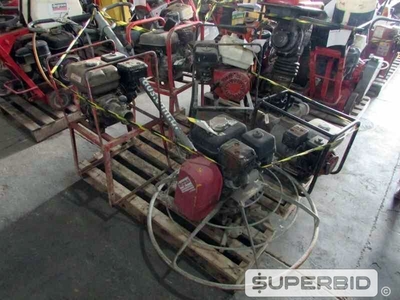 ALISADORA DE CONCRETO WACKER NEUSON CT36, MOTOR VIBRADOR Á GASOLINA WEBER E BOMBA CENTRIFUGA HONDA WB30X 3 POL., (05 PÇ.) (Ref.: JCG)